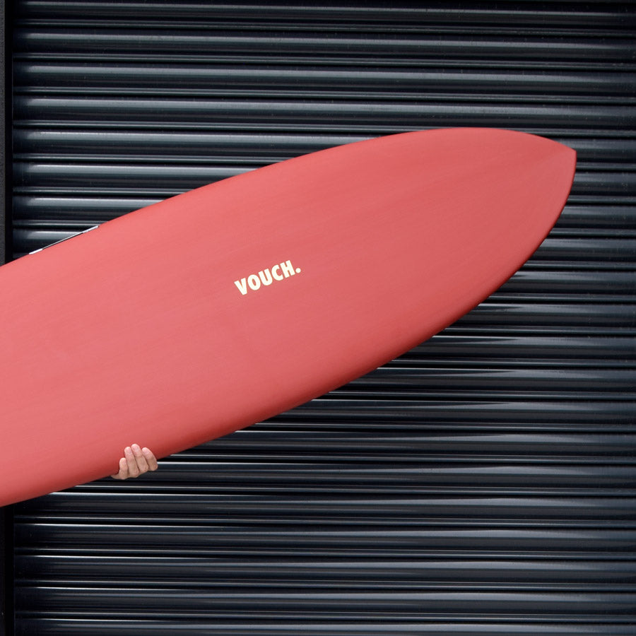 Vouch Mid Vish Surfboard Applied Red 6'8" Down the Line Surf