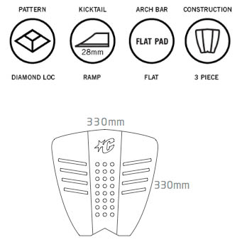 Creatures of Leisure Wide 3 Piece Tail Pad - Night Blue - Buy online today at Down the Line Surf. International shipping available.