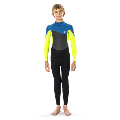 Rip Curl Junior Omega 5/3mm Back Zip Wetsuit - Neon Lime - Buy online today at Down the Line Surf. International shipping available.